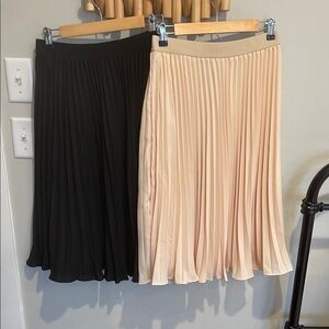 Grace Karin Black and Apricot Pleated Skirts